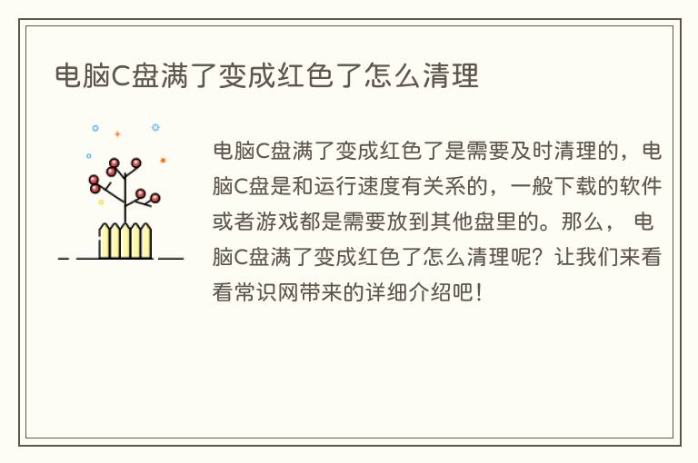 电脑C盘满了变成红色了怎么清理(图1) 电脑C盘满了变成红色了怎么清理