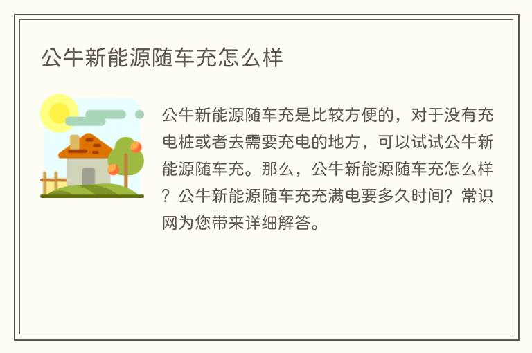 公牛新能源随车充怎么样(图1) 公牛新能源随车充怎么样
