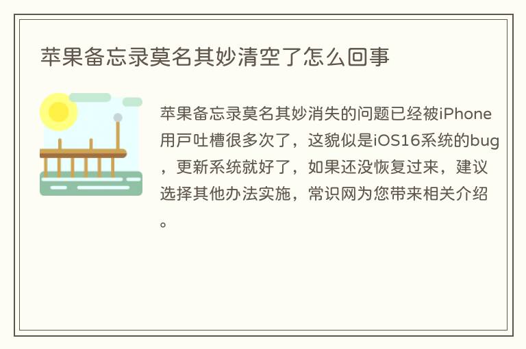 苹果备忘录莫名其妙清空了怎么回事(图1) 苹果备忘录莫名其妙清空了怎么回事