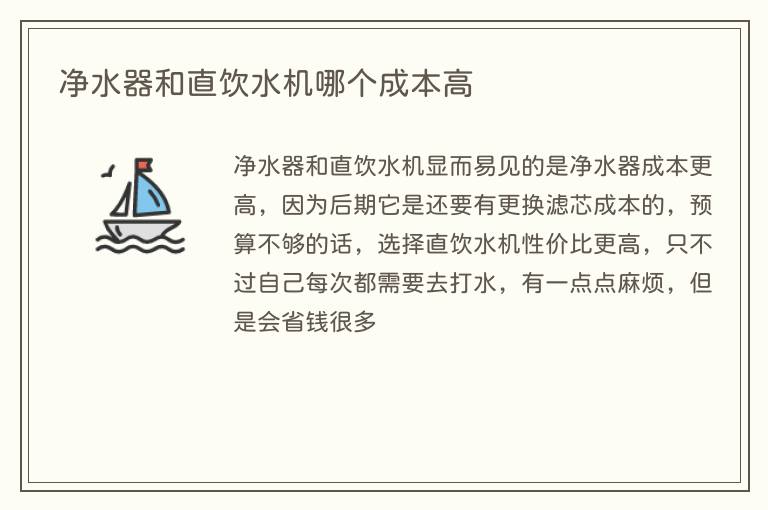 净水器和直饮水机哪个成本高(图1) 净水器和直饮水机哪个成本高