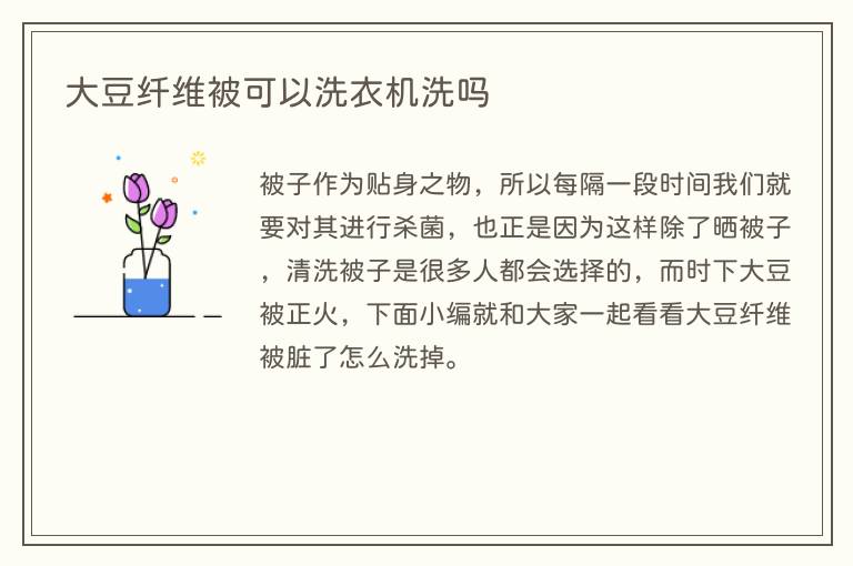 大豆纤维被可以洗衣机洗吗(图1) 大豆纤维被可以洗衣机洗吗