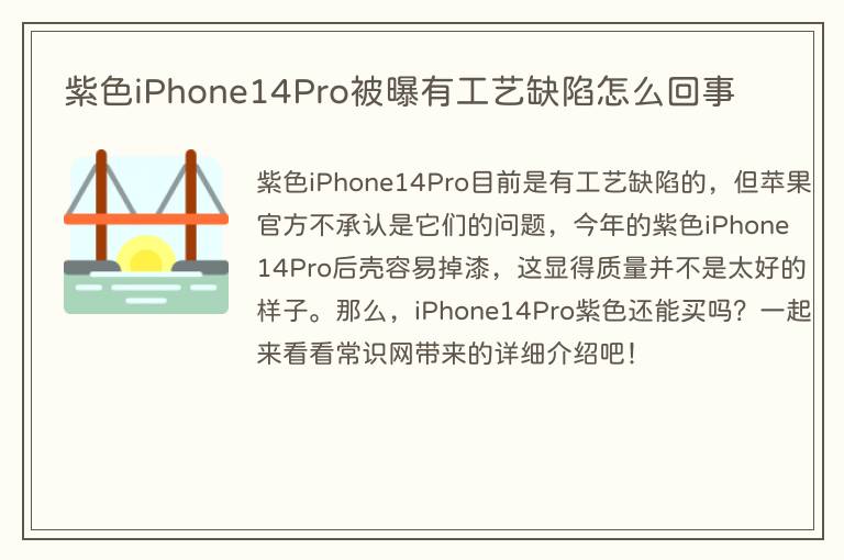 紫色iPhone14Pro被曝有工艺缺陷怎么回事(图1) 紫色iPhone14Pro被曝有工艺缺陷怎么回事