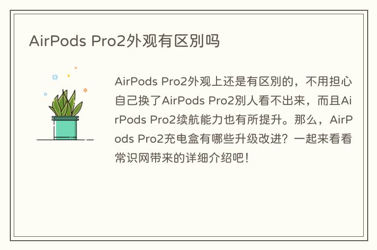 AirPods Pro2外观有区别吗(图1) AirPods Pro2外观有区别吗