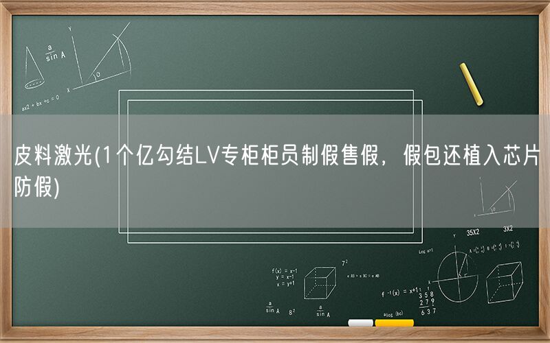 皮料激光(1个亿勾结LV专柜柜员制假售假,假包还植入芯片防假)(图1) 皮料激光(1个亿勾结LV专柜柜员制假售假,假包还植入芯片防假)(图1)
