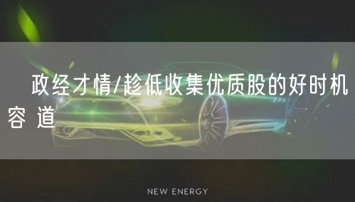 政经才情/趁低收集优质股的好时机容 道(图1)